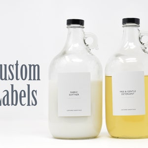 Custom Modern Laundry room + Cleaning Labels • Waterproof Labels • Permanent Adhesive • Durable labels