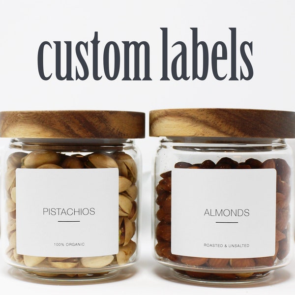 Minimalist Modern Labels for kitchen, bathroom, Linen Closets, Home Office and more • Waterproof Labels • Permanent Adhesive