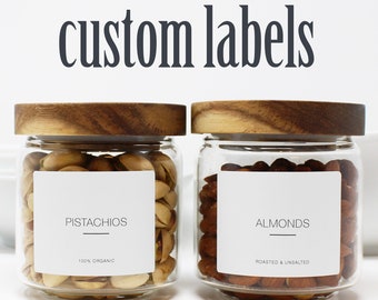 Minimalist Modern Labels for kitchen, bathroom, Linen Closets, Home Office and more • Waterproof Labels • Permanent Adhesive