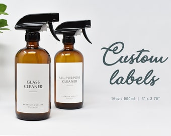Modern Bathroom personal care and cleaning Labels • Waterproof Labels • Permanent Adhesive • Custom or Standard Labels • Modern Label Design