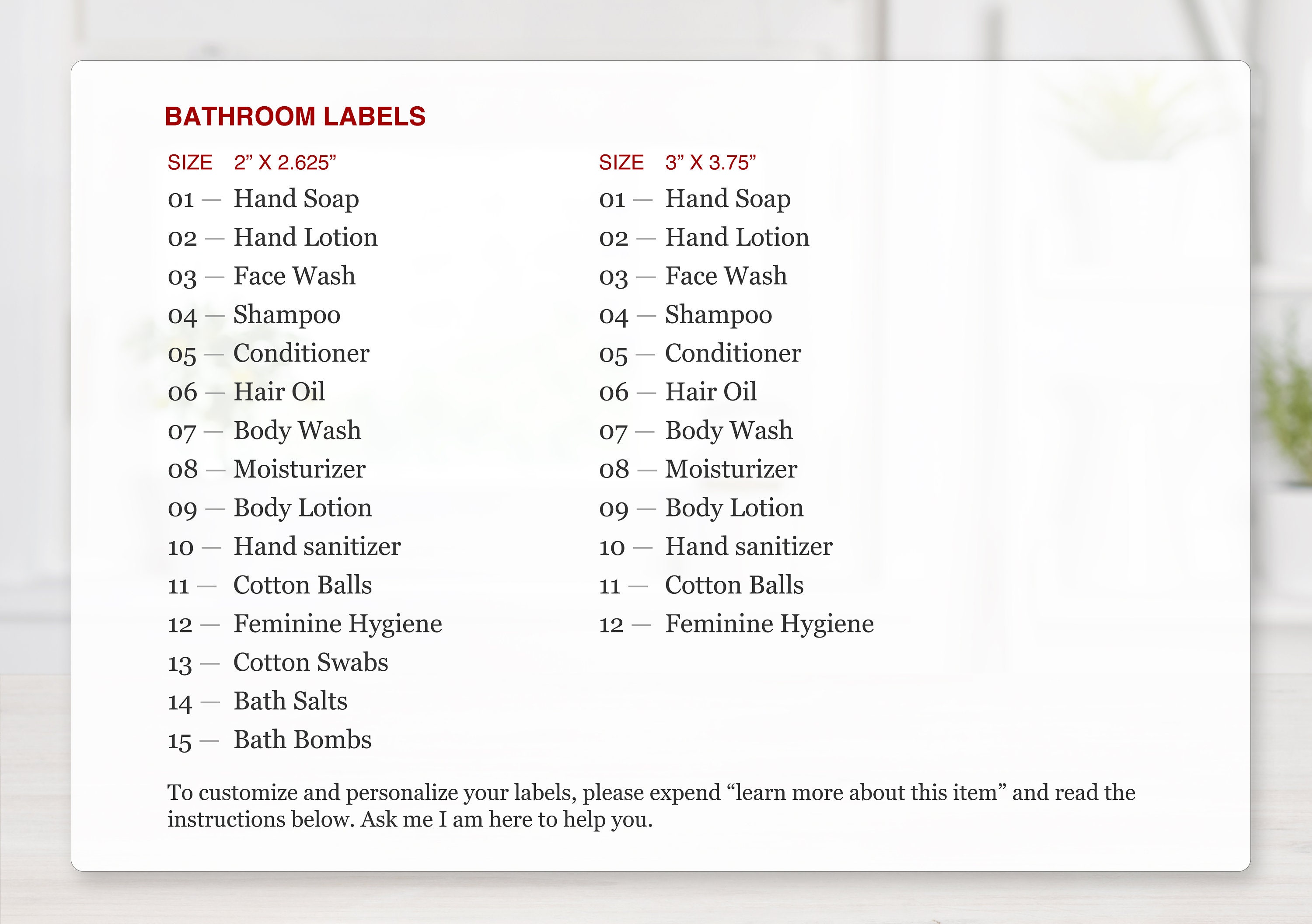 Shower Handle Labels Modern Bathroom Labels • 12 or 15 Durable Waterproof Labels • Permanent ...