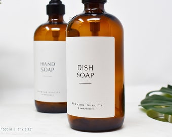 Modern Kitchen + Cleaning Labels • Waterproof Labels • Permanent Adhesive • Custom or Standard Labels • Modern Label Design (Minimalist).