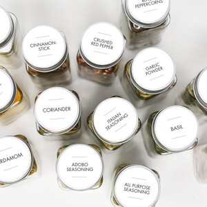 Modern Spice Labels • Durable, Waterproof & Oil Resistant Labels • Permanent Adhesive • Spice Jar Labels