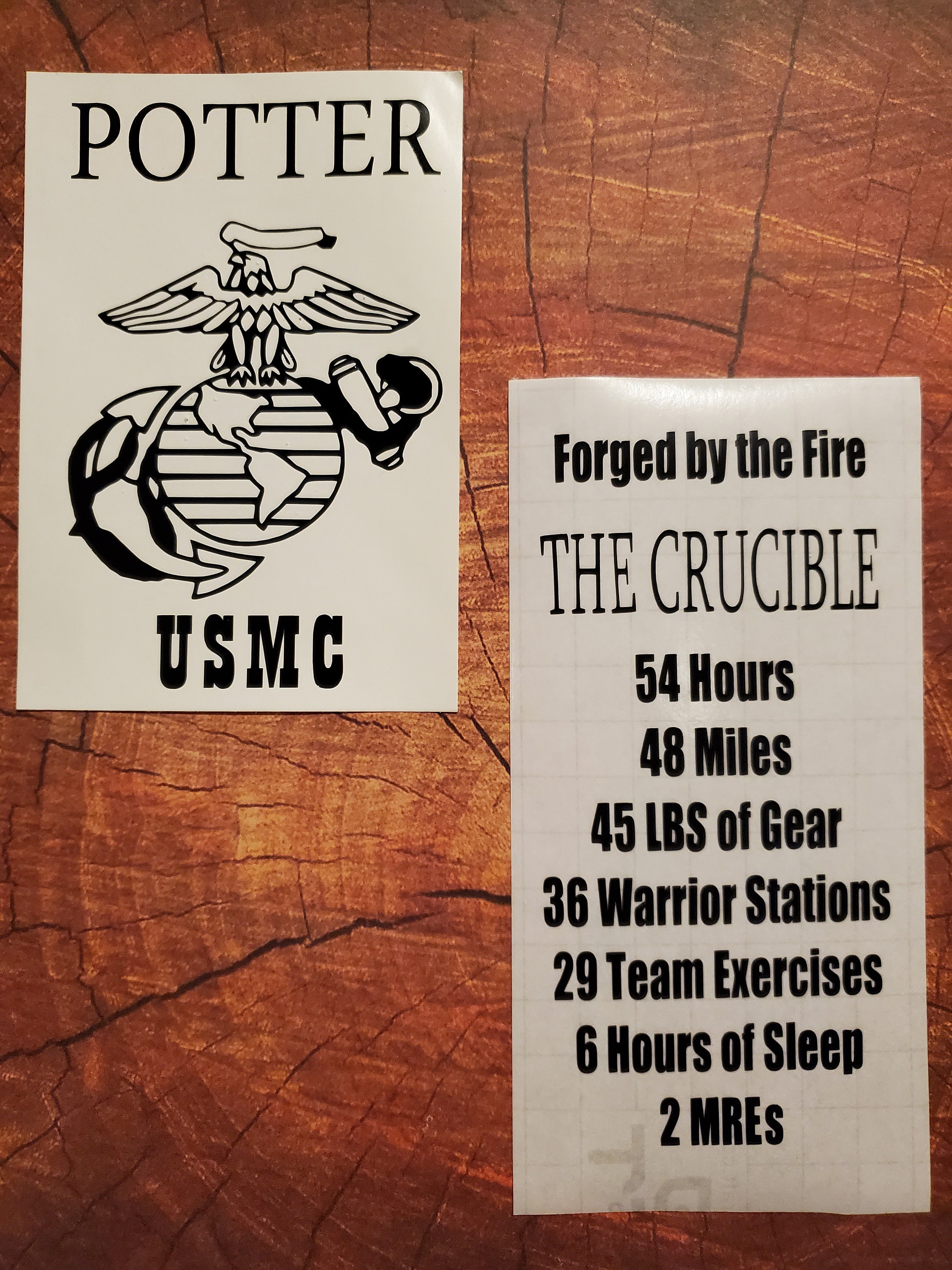 Personalized USMC Crucible or Deployment Lantern VINYL ONLY Etsy