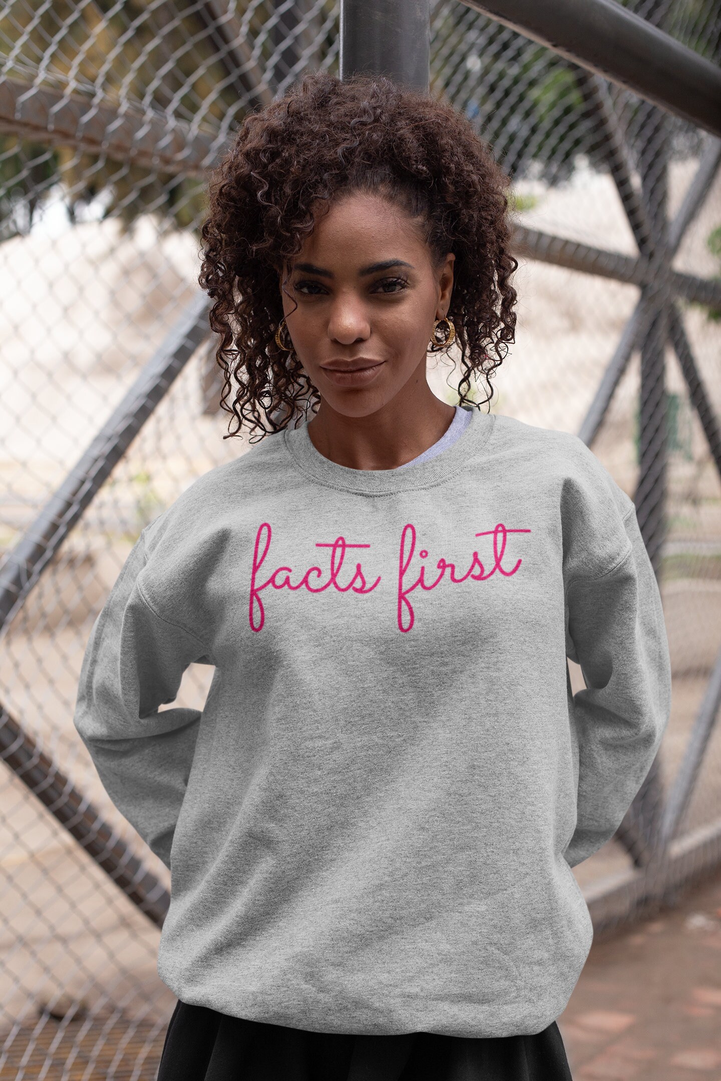 Facts first sweatshirt hotsell