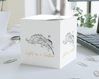 Light as a Feather Note Cube