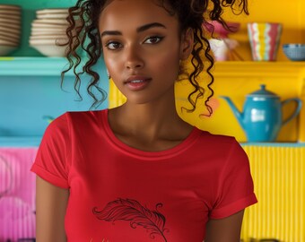 Light as a Feather Softstyle Tee, Free-Spirited Woman Shirt