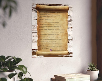 God-dess Affirmation Scroll - A Intuitively Individualized Invocation of Inner Power, Truth & Alignment Matte Vertical Poster