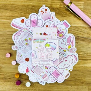 Japanese Kawaii Style Cute Sticker Set Bullet Journaling - Etsy