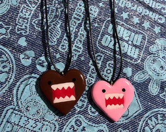 Monster Heart Clay Necklace