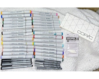 Lot of 38 Copic Markers and Accessories Sketch Dual Ended Brush Multiliners Nibs