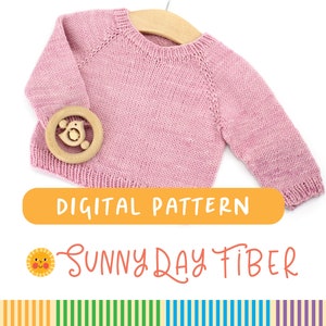 KNITTING PATTERN: Cozy Classic Baby Pullover Sweater in 4 sizes