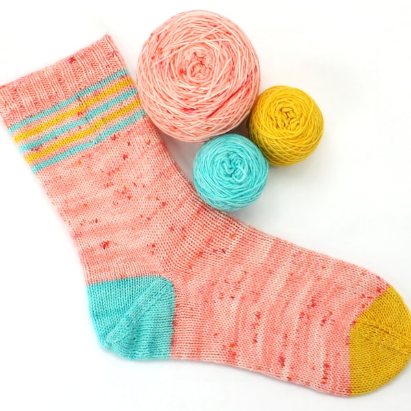 Sunset Beach Sock Set--Hand-dyed yarn, fingering yarn