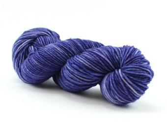 Hand-dyed yarn, fingering, sock, dk, worsted weight, bulky, knitting yarn, SW merino, wool, Blueberry