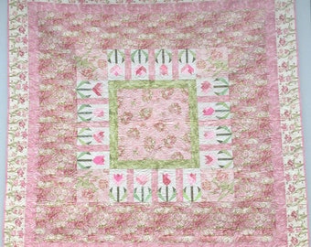 Pink Tulip Garden Quilt
