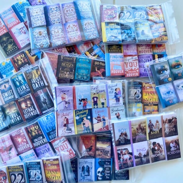 Ensembles de mini livres Colleen Hoover, Edgar Allan Poe, James Patterson, petits livres pour mini étagères TBR commandes personnalisées miniature