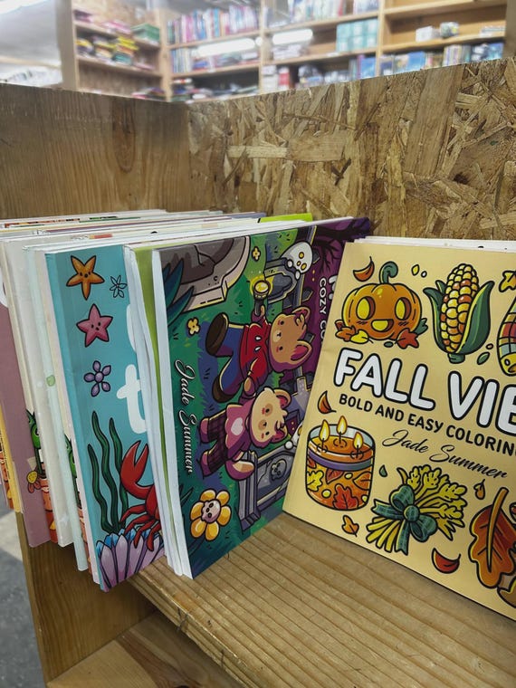 Lot Of 4 Random Coloring Books, Stress Relief, Hobby, Relaxing Activity, Kids, Adult, Easy Color, Bold Pictures, Whimsical, Animals, Cute