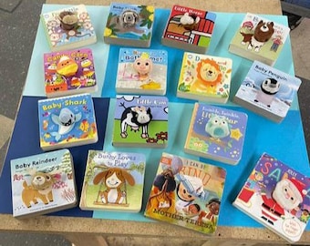 15  Puppet Board books, random lot of 15 miscellaneous board books, great for toddlers and young children, cute puppets, easy fun reading