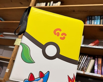 Trading Card Binders 10x15", Like New, Zipper, Removable Card Inserts, Pleather, Card Games, TCG, Pikachu, Pokeball, Charmander, Squirtle