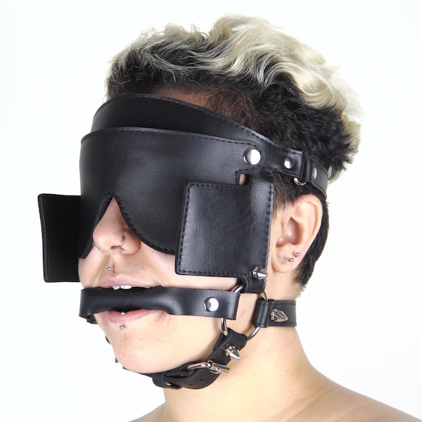 BDSM Pony Play Bit Gag, Stainless Steel and Leather Optional Modular Bit Gag Harness