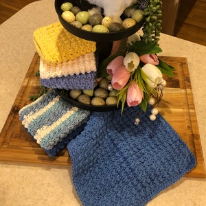 Handmade Crochet Textured Washcloth Bundle
