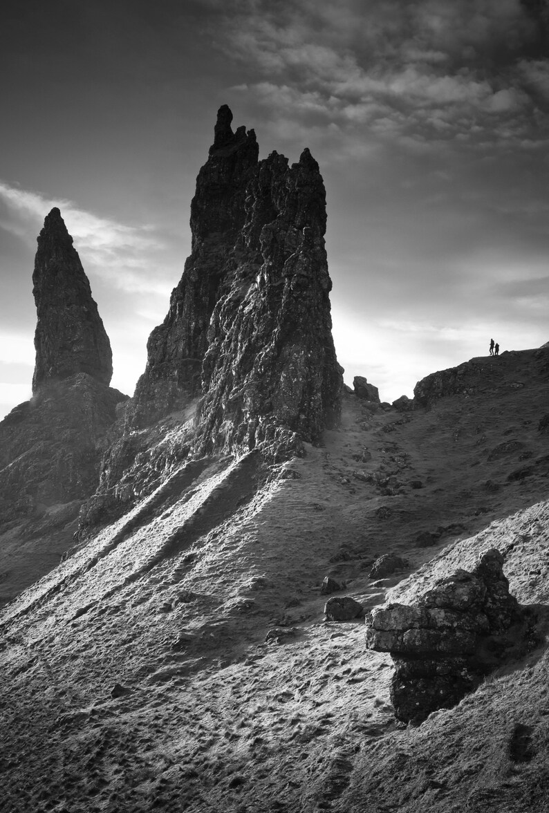 Old Man of Storr, Isle of Skye, Schottland, Schottische Landschaft Fotodruck in B&W Bild 4