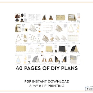 Tiny A-Frame Cabin DIY Plans 12' x 18' Tiny Home Blueprint PDF image 7