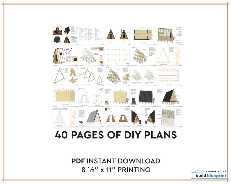 Tiny A-Frame Cabin DIY Plans 12' x 18' Tiny Home Blueprint PDF image 7