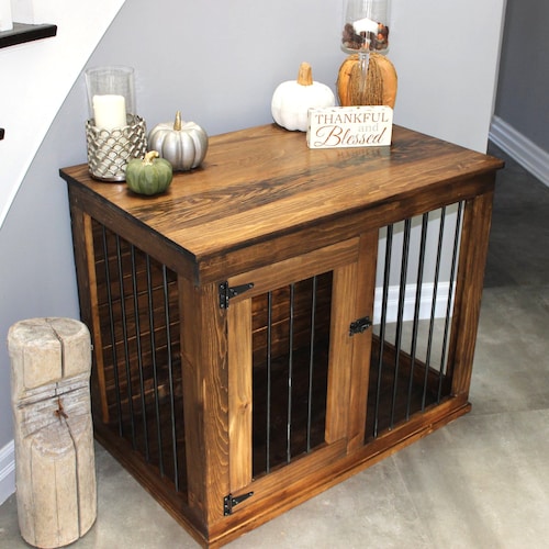 DIY Plans for Double Dog Kennel TV Stand Wooden Dog Crate Etsy Ireland