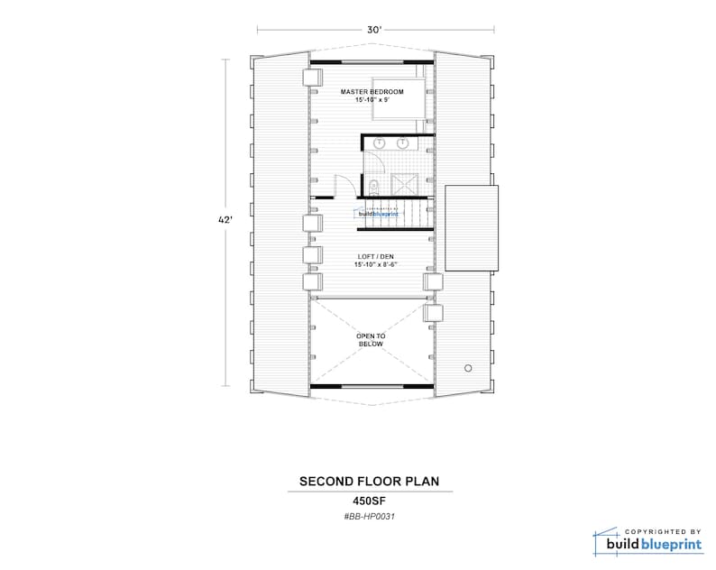 30' X 42' Modern Aframe Cabin Architectural Plans Etsy
