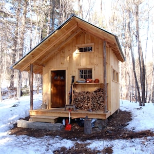 Small Cabin Loft DIY Build Plans - 12&#39; x 20&#39; Tiny House Blueprint PDF