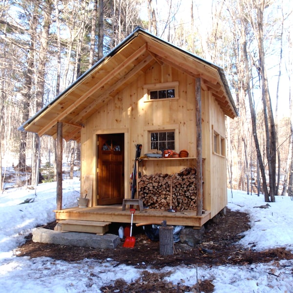 Small Cabin Loft DIY Build Plans - 12' x 20' Tiny House Blueprint PDF