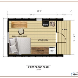 Tiny A-Frame Cabin DIY Plans 12' x 18' Tiny Home Blueprint PDF image 4