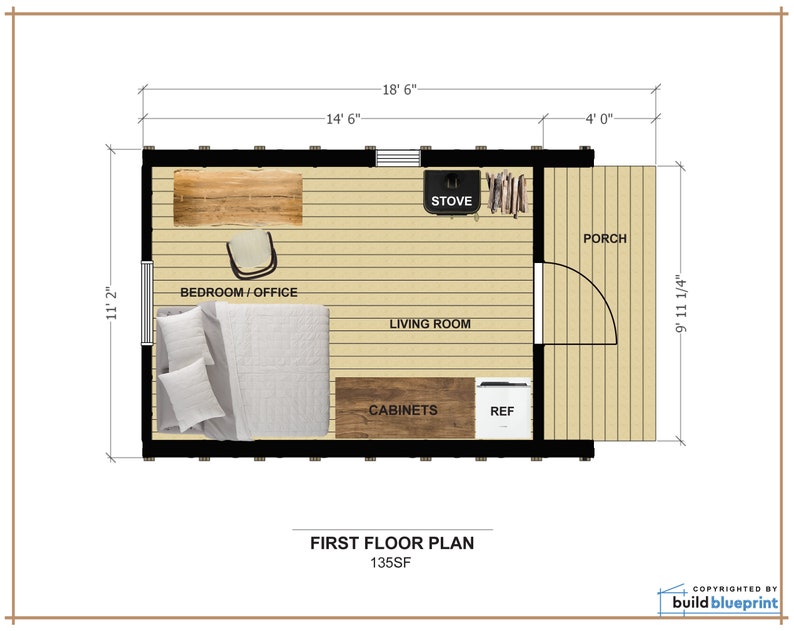 Tiny A-Frame Cabin DIY Plans 12' x 18' Tiny Home Blueprint PDF image 4