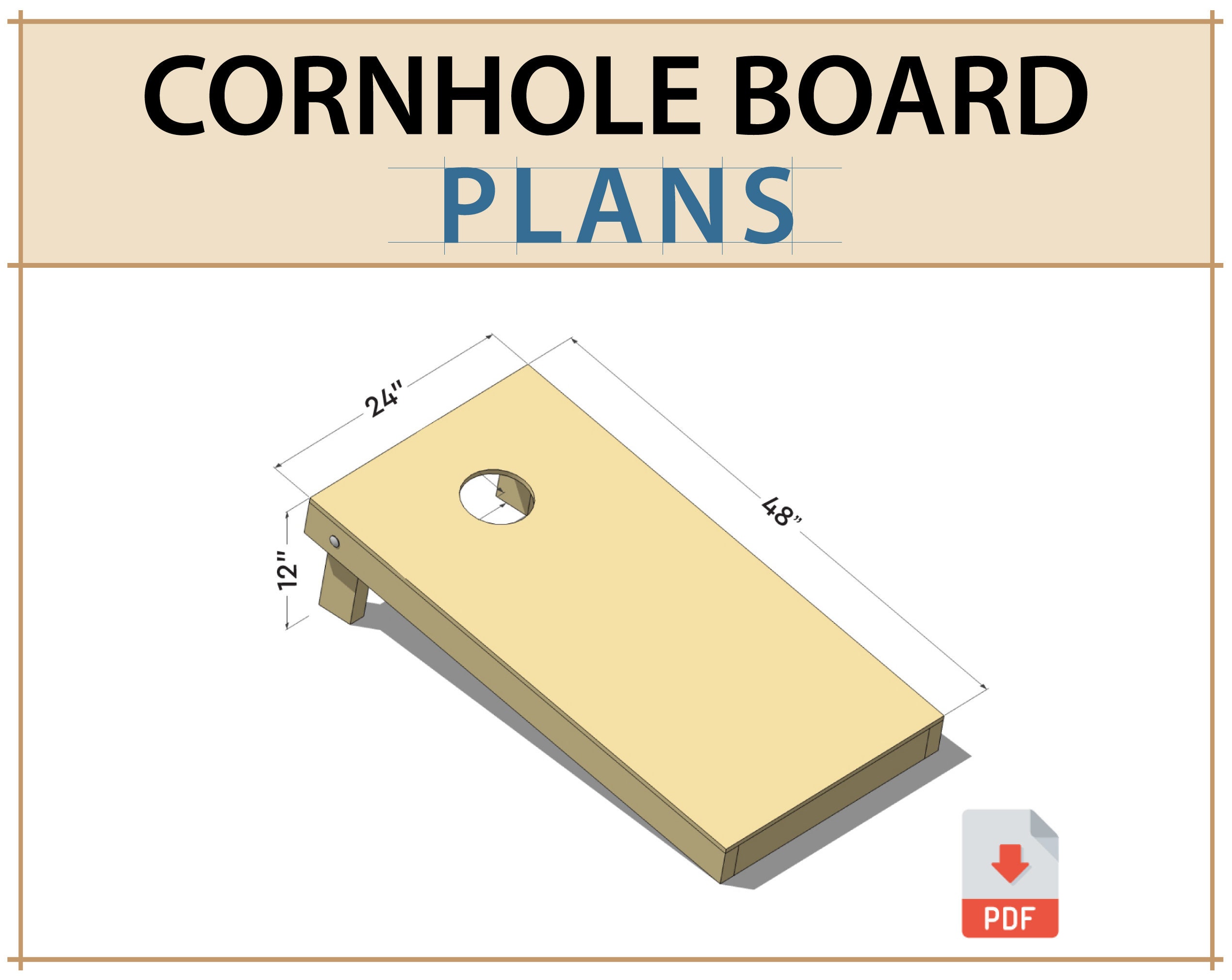 Regulation Cornhole Board DIY Plans PDF Etsy