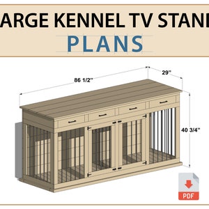 Digital Plans for Large Double Dog Kennel TV Stand - DIY Wooden Crate for Tall Dogs