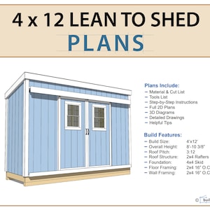 4x12 Lean To Shed DIY Plans