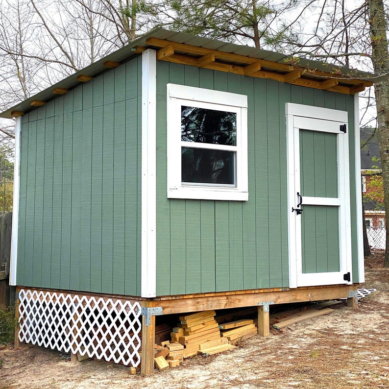 8x10 Lean to Shed Plans - Etsy