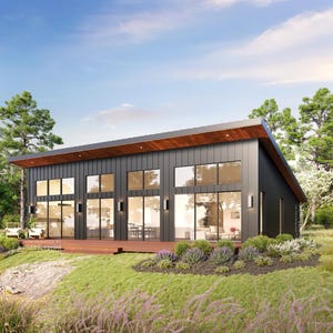 40フィート×50フィートのモダンで無駄のないキャビン建築設計図 - カスタム2000平方フィート3ベッドルームハウスの設計図