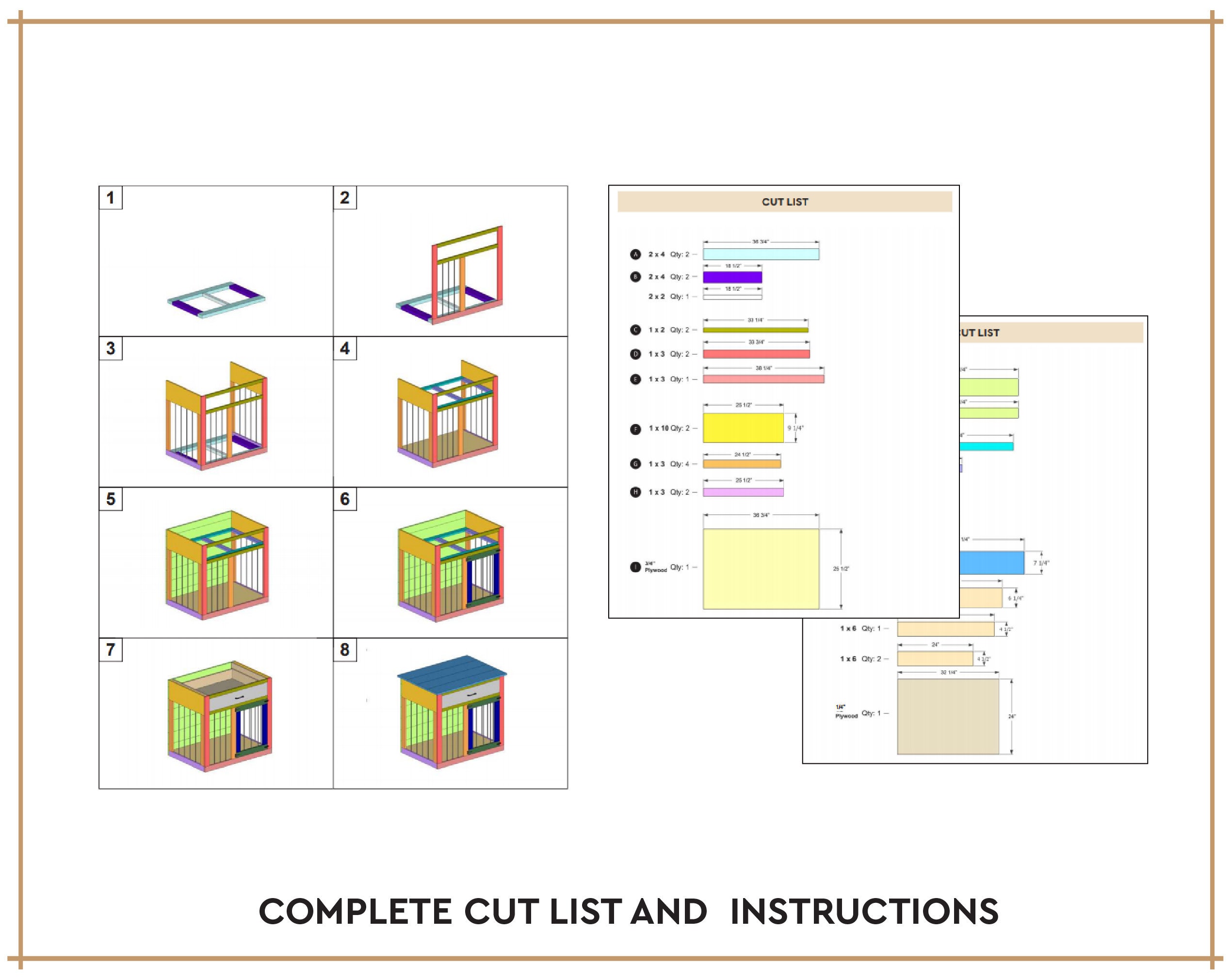 Dog Plan Library Medium Dog Kennel DIY Plans - Dog Crate Furniture Digital PDF - Etsy