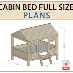 DIY Plans for Kid's Cabin Bed - Full Size Bed Frame Build Instructions