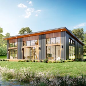 30 'x 50' Moderne Lean Cabin Architekturpläne - Benutzerdefinierte 1500SF 3 Schlafzimmer Haus Blueprint