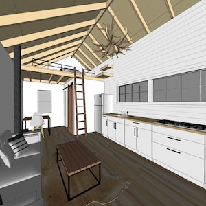 Small Cabin Loft DIY Build Plans 12' x 20' Tiny House Blueprint PDF image 8