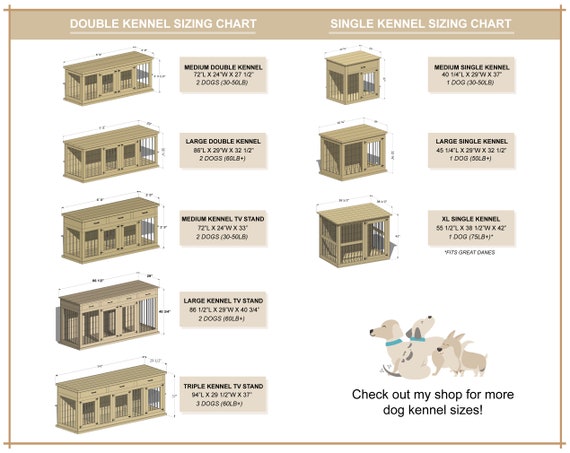 DIY Plans for Double Dog Kennel TV Stand Wooden Dog Crate Entertainment  Center Digital PDF 