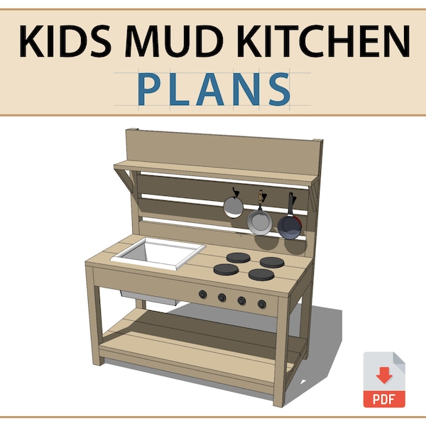 Kinder Schlamm Küche DIY-Pläne - Easy Build Blueprint (PDF)