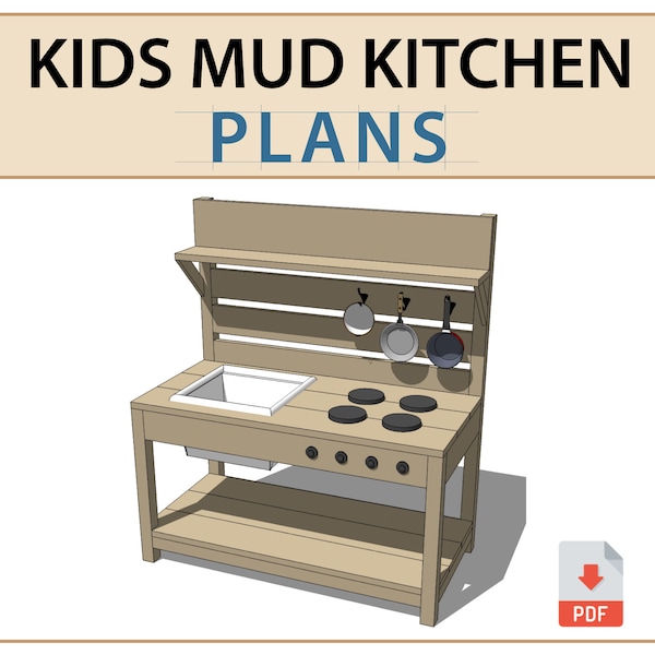 Mud Kitchen DIY Plans - Easy Build Kid's Mud Kitchen Blueprint PDF