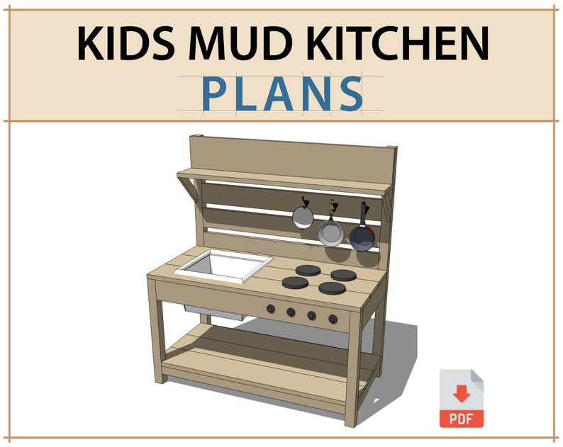 Mud Kitchen DIY Plans Easy Build Kid's Mud Kitchen - Etsy