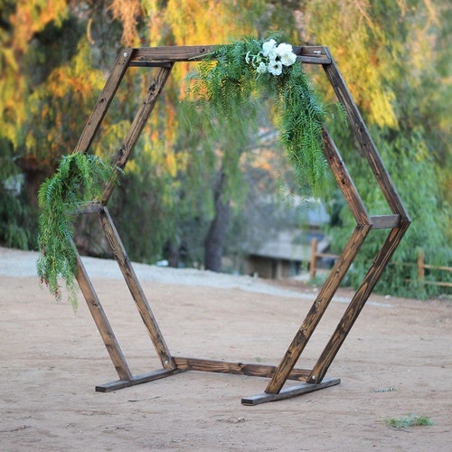 Construction Plans for HEXAGON Wedding ARBOR DIY Wooden Arch Etsy