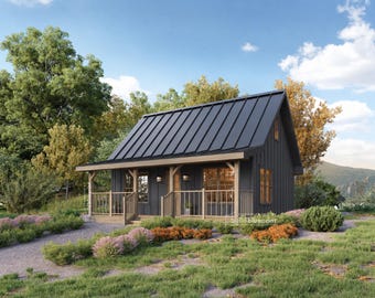 Architectuurtekeningen voor een boerderijwoning van 20 x 26 voet - Ontwerptekening voor een moderne blokhut op maat van 650 vierkante voet