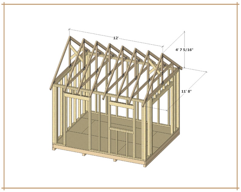 12x10 Garden Shed Plans and Build Guide DIY Woodworking Instructions image 4